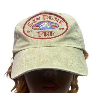 San Dune Pub Hat Beige Adjustable Embroidered Advertising Costal‎ Beachy
